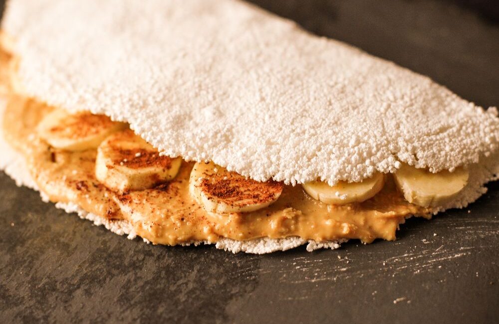 Tapioca de Banana com Canela e Mel